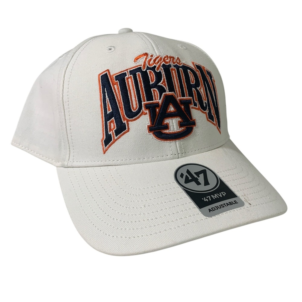 Auburn Tigers '47 Brand NCAA MVP White Adjustable Cap Hat OSFM